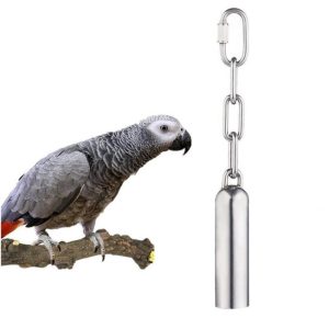 Birds |   Stainless Steel Parrot Bird Chewing Bell Toy Standing Rest Rack Pet Supplies Birds Birds