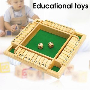 Board Games |   Shut The Box Wooden Mathematic Traditional Pub Board Dice Game Travel 4 Players Board Games Board Games