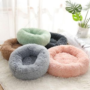 Cats |   Pet Bed Thick Plush Round Pet Nest Cushion Comfortable Kennel Winter Warm Long Plush Super Soft Sleeping Bag Lounger Cat House Cats Cats