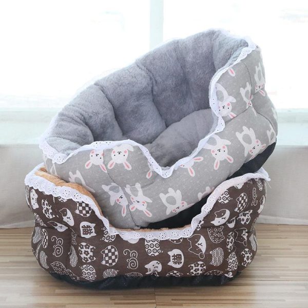 Dogs |   Heightened Pet Dog Bed For Dogs Cats Lace Winter Warm Pet Sleeping Nest Soft Plush Puppy Bed Dog Sofa Pet Supplies Dogs Dogs