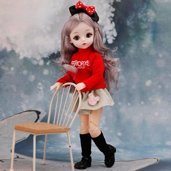 Dolls & Accessories |   30cm  Mini Movable 23Jointed Doll Girls Toy 3D Big Eyes Bjd Princess Full Outfits Dresses Collection Childrens Doll Gift Dolls & Accessories Dolls & Accessories