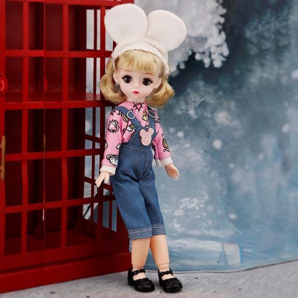 Dolls & Accessories |   30cm  Mini Movable 23Jointed Doll Girls Toy 3D Big Eyes Bjd Princess Full Outfits Dresses Collection Childrens Doll Gift Dolls & Accessories Dolls & Accessories