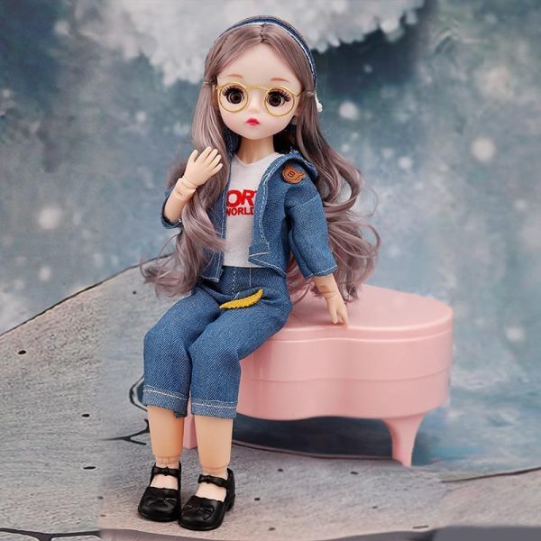 Dolls & Accessories |   30cm  Mini Movable 23Jointed Doll Girls Toy 3D Big Eyes Bjd Princess Full Outfits Dresses Collection Childrens Doll Gift Dolls & Accessories Dolls & Accessories