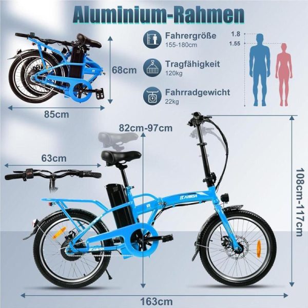 E-Bikes & E-Scooters |   Kaisda K7S Electric Bike 20X1.95 Inch Tire 36V 350W Motor 25-28Km/H Max Speed 12.5Ah Battery 45-75Km Range 120Kgload E-Bikes & E-Scooters E-Bikes & E-Scooters