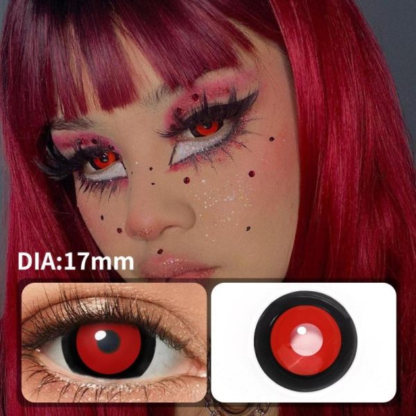 Eye Care Products |   17Mm Black Ring Red Mini Sclera Lenses Yearly Crazy Halloween Contact Lenses Tokyo Ghoul Cosplay Eye Contacts Eye Care Products Eye Care Products