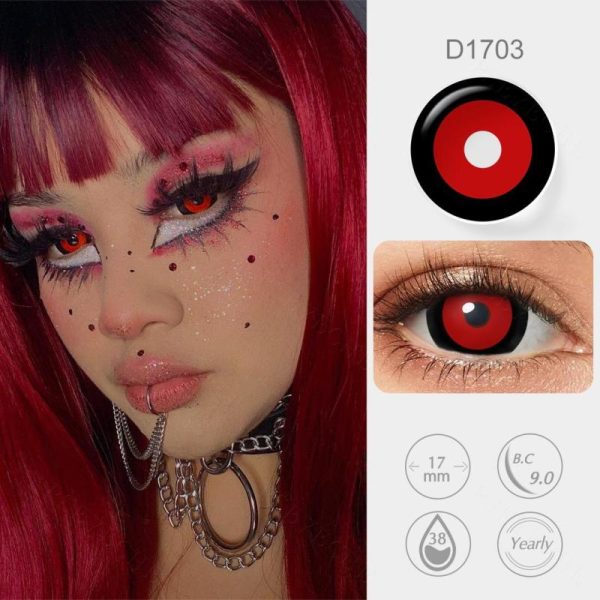 Eye Care Products |   17Mm Black Ring Red Mini Sclera Lenses Yearly Crazy Halloween Contact Lenses Tokyo Ghoul Cosplay Eye Contacts Eye Care Products Eye Care Products