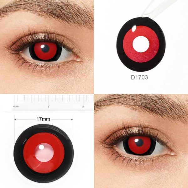 Eye Care Products |   17Mm Black Ring Red Mini Sclera Lenses Yearly Crazy Halloween Contact Lenses Tokyo Ghoul Cosplay Eye Contacts Eye Care Products Eye Care Products