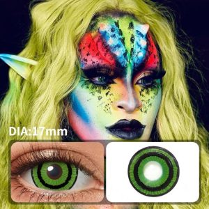 Eye Care Products |   17Mm Mini Sclera Lenses Green Goblin Cosplay Contact Lenses Crazy Lens Halloween Eye Contacts For Anime Accessories Eye Care Products Eye Care Products