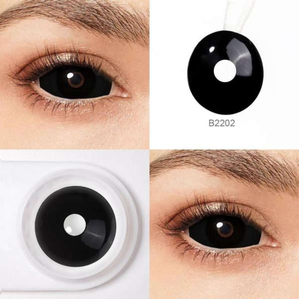 Eye Care Products |   22Mm Black Sclera Lenses Halloween Contact Lenses For Eyes Cosplay Contacts Demon Full Eye Contacts For Masquerade Party Eye Care Products Eye Care Products