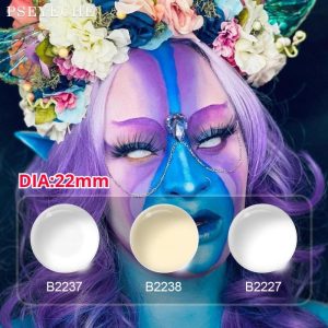 Eye Care Products |   22Mm Blind White Sclera Contact Lenses Crazy Yellowish Halloween Contact Lenses All White Mesh Cosplay Eye Contacts Full Eye Eye Care Products Eye Care Products