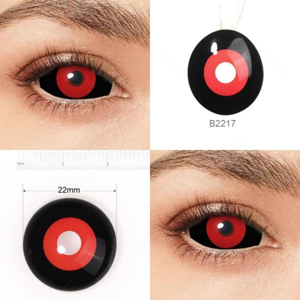 Eye Care Products |   22Mm Red And Black Sclera Contacts Vampire Halloween Contact Lenses Scary Cosplay Eye Contacts Full Eye Eye Care Products