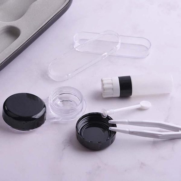 Eye Care Products |   Double Interlayer Contact Lens Case With Mirror Convinent Glasses Box Leather Contact Lenses Box Kit Eye Care Products Eye Care Products