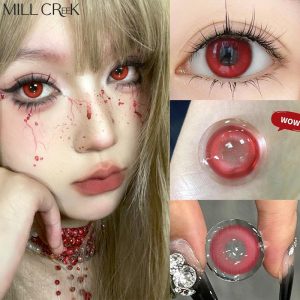 Eye Care Products |   Halloween Red Contact Lenses With Grade 14.5Mm Comic Eyes Vampire Red Eyes Cosplay Use Halloween Little Witch Costume Eyes Yearly Use Eye Care Products Eye Care Products