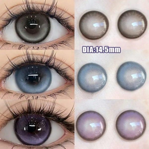 Eye Care Products |   Mill Creek 2Pcs Colored Contact Lenses Circular Diameter 14.5Mm Myopia  Pupils Blue Gray Eyes Large Diameter Makeup Purple Lens Eye Care Products Eye Care Products