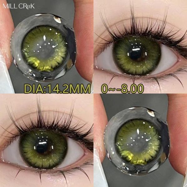 Eye Care Products |   Mill Creek Green Contact Lens With Grade Midnight Forest 14.2Mm Natural Yearly Use 0~-8.00 Degree Halloween Witch Cosplay Contact Lens Eye Care Products Eye Care Products