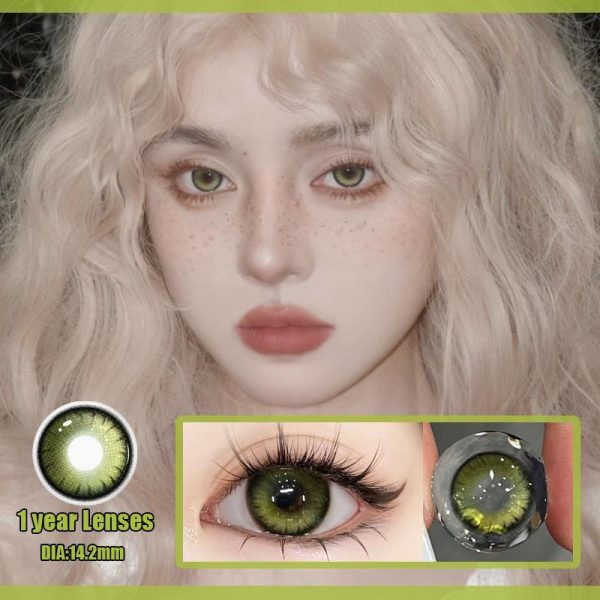 Eye Care Products |   Mill Creek Green Contact Lens With Grade Midnight Forest 14.2Mm Natural Yearly Use 0~-8.00 Degree Halloween Witch Cosplay Contact Lens Eye Care Products Eye Care Products