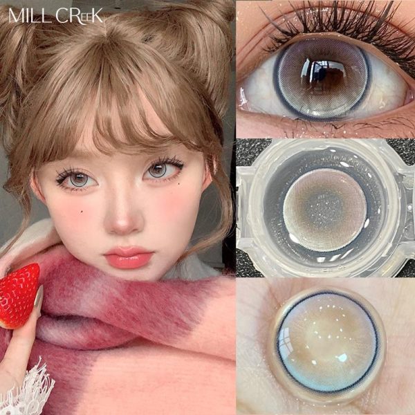 Eye Care Products |   Mill Creek Ice Blue Contact Lenses With Grades 14.2Mm Small Diameter Fine Circle Round Contact Lenses Cosplay Blue Contact Lenses 1 Year Use Genuine Eye Care Products Eye Care Products