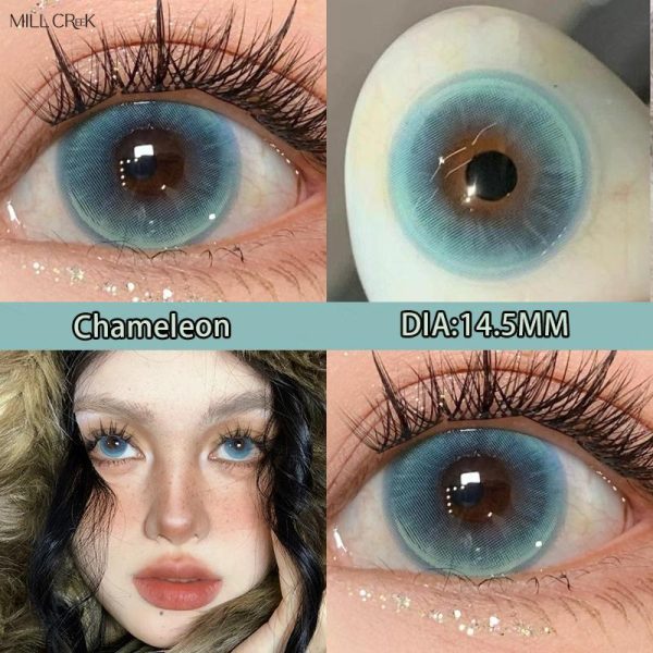 Eye Care Products |   Millcreek Blue Contact Lenses 14.5Mm Chameleon Series Cosplay Halloween Eye Cosmetic Contact Lenses Soft Comfort Hydrogel Eye Care Products Eye Care Products