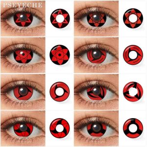 Eye Care Products |   Pseyeche Halloween Contact Lenses 1 Pair Yearly Disposable Soft Lenses Sharingan Contacts Cosplay Contact Lenses  Anime Eyes Lens Eye Care Products Eye Care Products