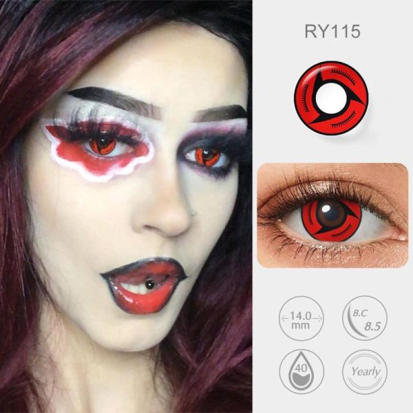 Eye Care Products |   Pseyeche Halloween Contact Lenses 1 Pair Yearly Disposable Soft Lenses Sharingan Contacts Cosplay Contact Lenses  Anime Eyes Lens Eye Care Products Eye Care Products