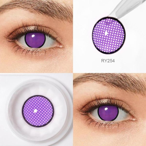 Eye Care Products |   Pseyeche Spider Web Halloween Contact Lenses White Mesh Cosplay Contact Lenses Red Crack Crazy Lenses For Anime Accessories Eye Care Products Eye Care Products