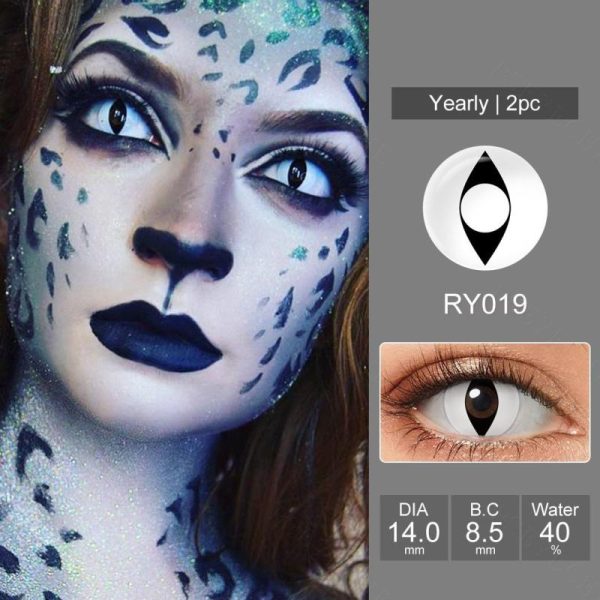 Eye Care Products |   Pseyeche White Cat Eye Cosplay Contact Lenses Brown Leopard Print Cat Eye Contacts Halloween Contact Lenses Anime Accessories Eye Care Products Eye Care Products