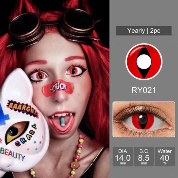 Eye Care Products |   Pseyeche White Cat Eye Cosplay Contact Lenses Brown Leopard Print Cat Eye Contacts Halloween Contact Lenses Anime Accessories Eye Care Products Eye Care Products