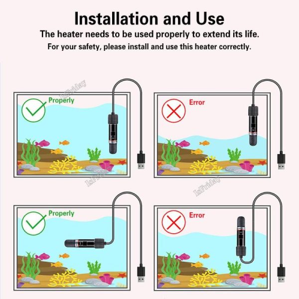 Fish & Aquatic Pets |   Usb Mini Aquarium Heating Rod For Small Fish Tank 26°C Constant Temperature Aquarium Heater Submersible Thermostat Heater 10W Fish & Aquatic Pets Fish & Aquatic Pets