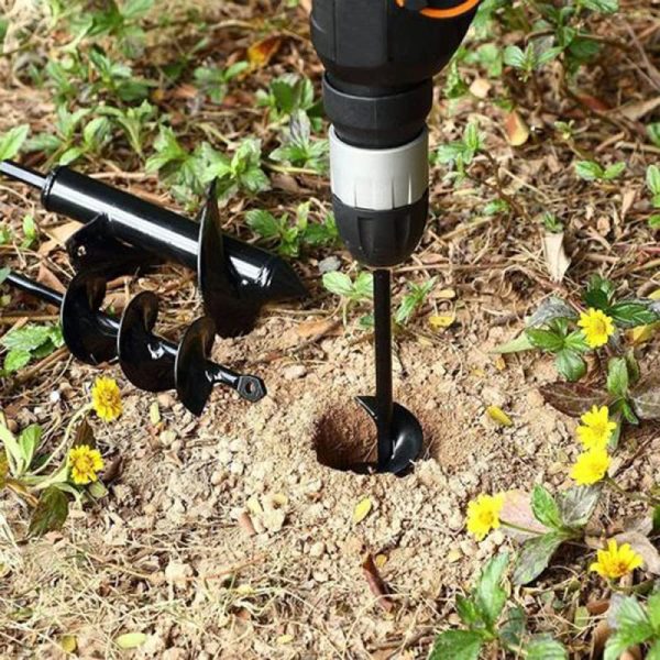 Gardening Tools |   Auger Bit Sets For Planting, Garden Auger Drill, Flower Bulb Quick Planter, Auger Umbrella Or Post Hole Digger Gardening Tools Gardening Tools