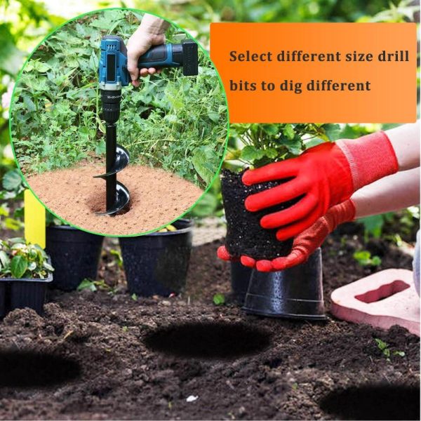 Gardening Tools |   Auger Bit Sets For Planting, Garden Auger Drill, Flower Bulb Quick Planter, Auger Umbrella Or Post Hole Digger Gardening Tools Gardening Tools