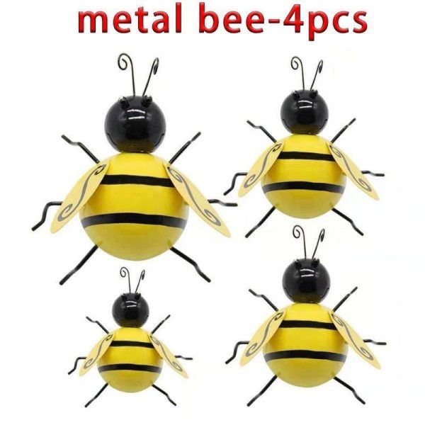 Green & Landscaping |   4Pcs Metal Ladybugs/Ant/Bee Wall Decor Sculpture Art Hanging For Home Garden Indoor Lawn Yard Cute Cartoon Hanging Pendan Indoor Outdoor Green & Landscaping Green & Landscaping