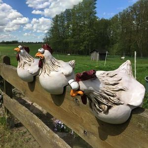 Green & Landscaping |   Garden Farm Yard Resin Ornament Funny Chicken Fence Statues Craft Chicken Hen Sculpture Outdoor Housewarming Art Home Decoration Green & Landscaping Green & Landscaping