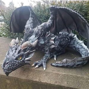 Green & Landscaping |   Resin Dragon Sculpture Black Big Squatting Dragon Sculpture Resin Crafts Statue Green & Landscaping Green & Landscaping