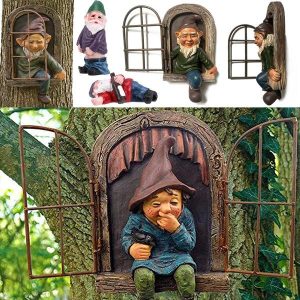 Green & Landscaping |   The Tree Decor Ornament Garden Drunk Peeing Gnome Statue Door Garden Peeker Tree Sculpture Yard Garden Decoration Green & Landscaping Green & Landscaping