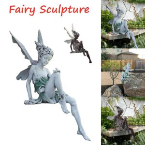 Green & Landscaping |   Unique Elves Sitting Fairy Statue Resin Sculpture Garden Ornament For Park Landscape Yard Decor Statue Craft Green & Landscaping Green & Landscaping