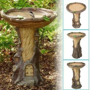 Green & Landscaping |   Yard Garden Decoration Resin Pedestal Bird Bath Decoration Fairy-Elf Door Green & Landscaping Green & Landscaping