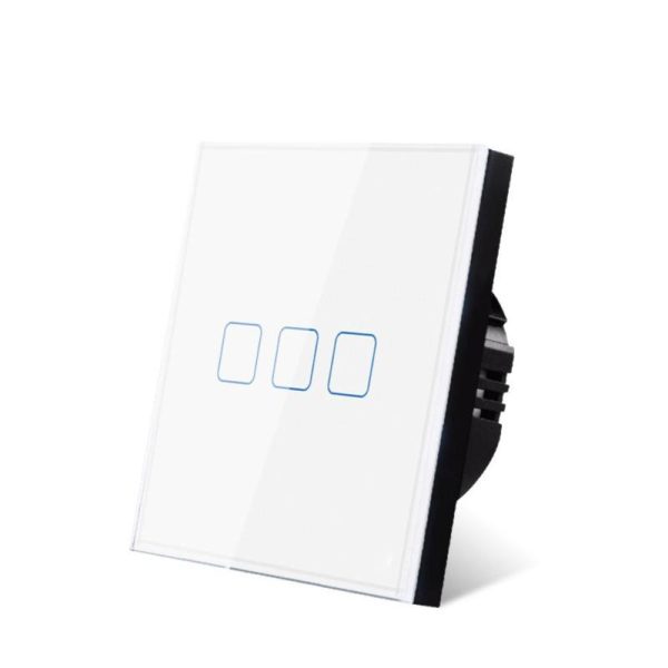 Home Appliances |   1/2/3Gang Light Touch Switch Tempered Glass Panel Wall Eu/Uk Switch Easy To Clean Switch Home & Kitchen Home Appliances