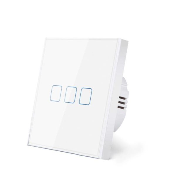 Home Appliances |   1/2/3Gang Light Touch Switch Tempered Glass Panel Wall Eu/Uk Switch Easy To Clean Switch Home & Kitchen Home Appliances