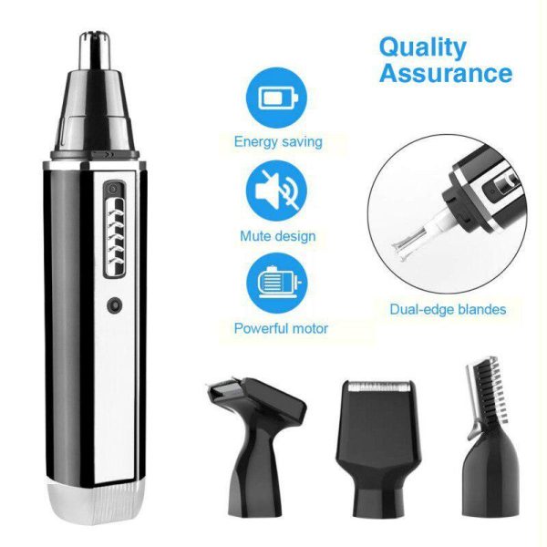 Home Appliances |   4 In 1 Usb Rechargeable Professional Nose Ear Hair Trimmer For Men Electric Nostril Nasal Clipper Home & Kitchen Home Appliances