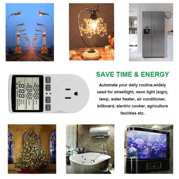 Home Appliances |   Digital Temperature Controller Power Socket Outlet Eu Plug Thermostat With Timer Switch Sensor Probe Heating Cooling Home & Kitchen Home Appliances