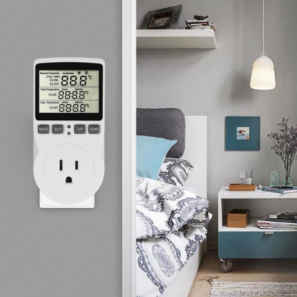 Home Appliances |   Digital Temperature Controller Power Socket Outlet Eu Plug Thermostat With Timer Switch Sensor Probe Heating Cooling Home & Kitchen Home Appliances