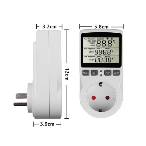 Home Appliances |   Digital Temperature Controller Power Socket Outlet Eu Plug Thermostat With Timer Switch Sensor Probe Heating Cooling Home & Kitchen Home Appliances