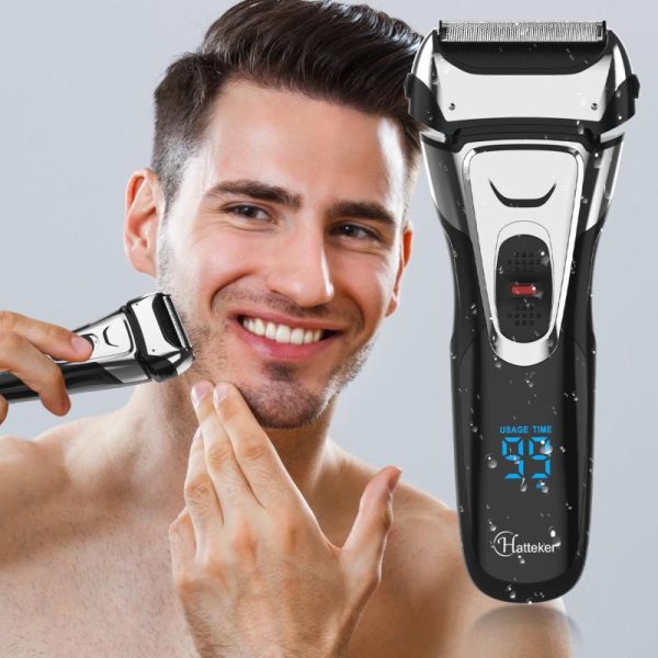 Home Appliances |   Hatteker Electric Razor For Men Mens Electric Shaver Dry Wet Waterproof Man Foil Shaver Home & Kitchen Home Appliances