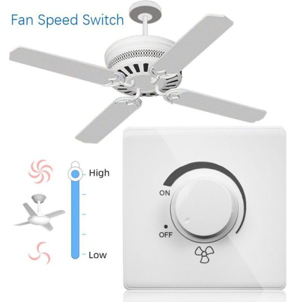 Home Appliances |   Mounted 220V 10A Rotary Switches Fan Speed Controller Fan Speed Adjuster Adjustment Stepless Speed Home & Kitchen Home Appliances