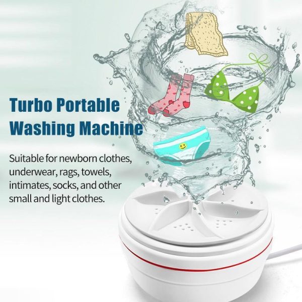 Home Appliances |   Portable Mini Turbo Washing Machine – Ideal For Traveling, Home, And Business Trips – Cleans Underwear, Briefs, Socks, And Tableware Home & Kitchen Home Appliances