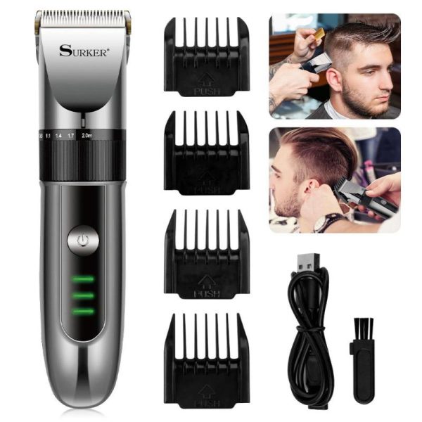 Home Appliances |   Surker Hair Clippers Mens Cordless Hair Trimmer Professional Beard Trimmer Rechargeable Hair Cutter Kit Home & Kitchen Home Appliances