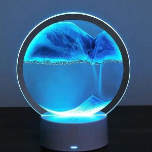 Home Decor |   1Pc Moving Sand Art Table Lamp Usb Led Craft Quicksand 3D Natural Landscape Flowing Sand Dimmable Moving Hourglass Night Light Home & Kitchen Home Decor