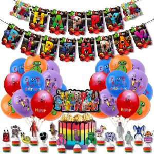 Home Decor |   39 Pcs Garten Of Banban Party Supplies Include Cake Decoration, Banner, Balloons Home & Kitchen Home Decor