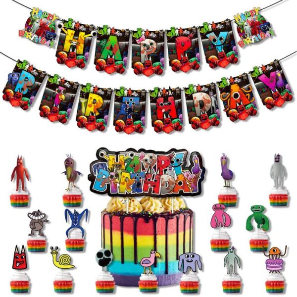 Home Decor |   39 Pcs Garten Of Banban Party Supplies Include Cake Decoration, Banner, Balloons Home & Kitchen Home Decor