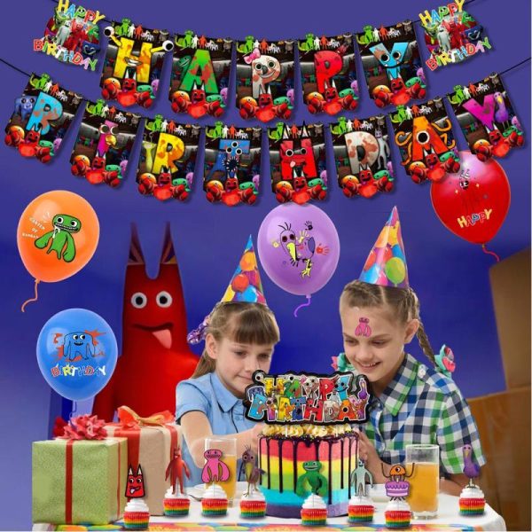 Home Decor |   39 Pcs Garten Of Banban Party Supplies Include Cake Decoration, Banner, Balloons Home & Kitchen Home Decor